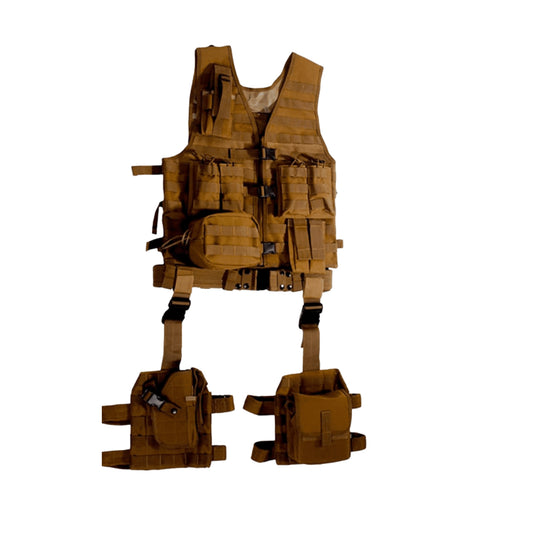 Tactical MOLLE System 10 Piece Ambidextrous Deluxe Modular Web Vest