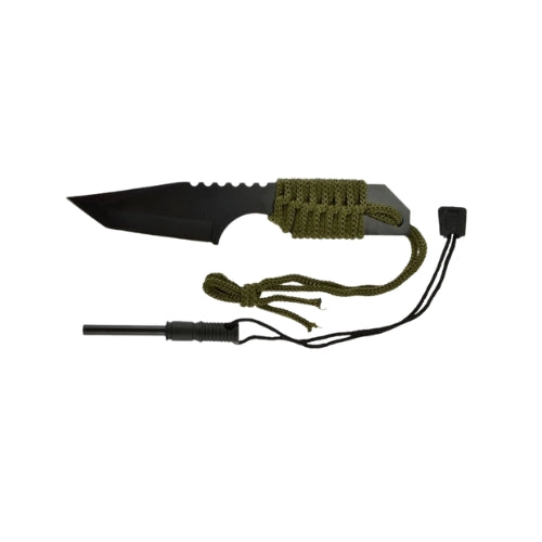 7" Hunting Knife with Fire Starter, Whistle & Carrying Case – 440 Steel Blade