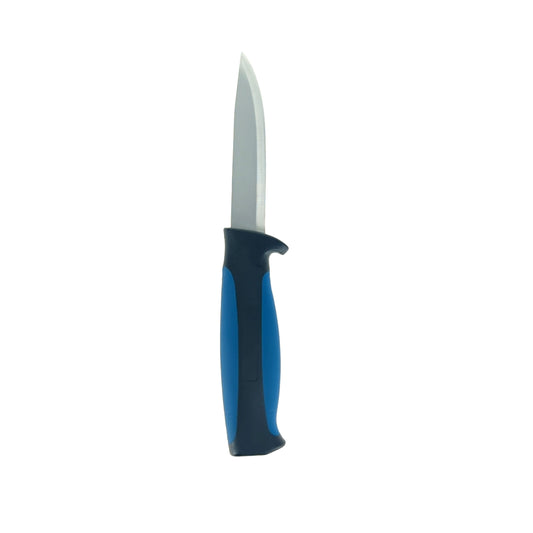 8" Bait Knife with Hard Sheath – 4CR14 Stainless Steel Fishing Fillet & Bait Knife Blue/Black Grip Handle