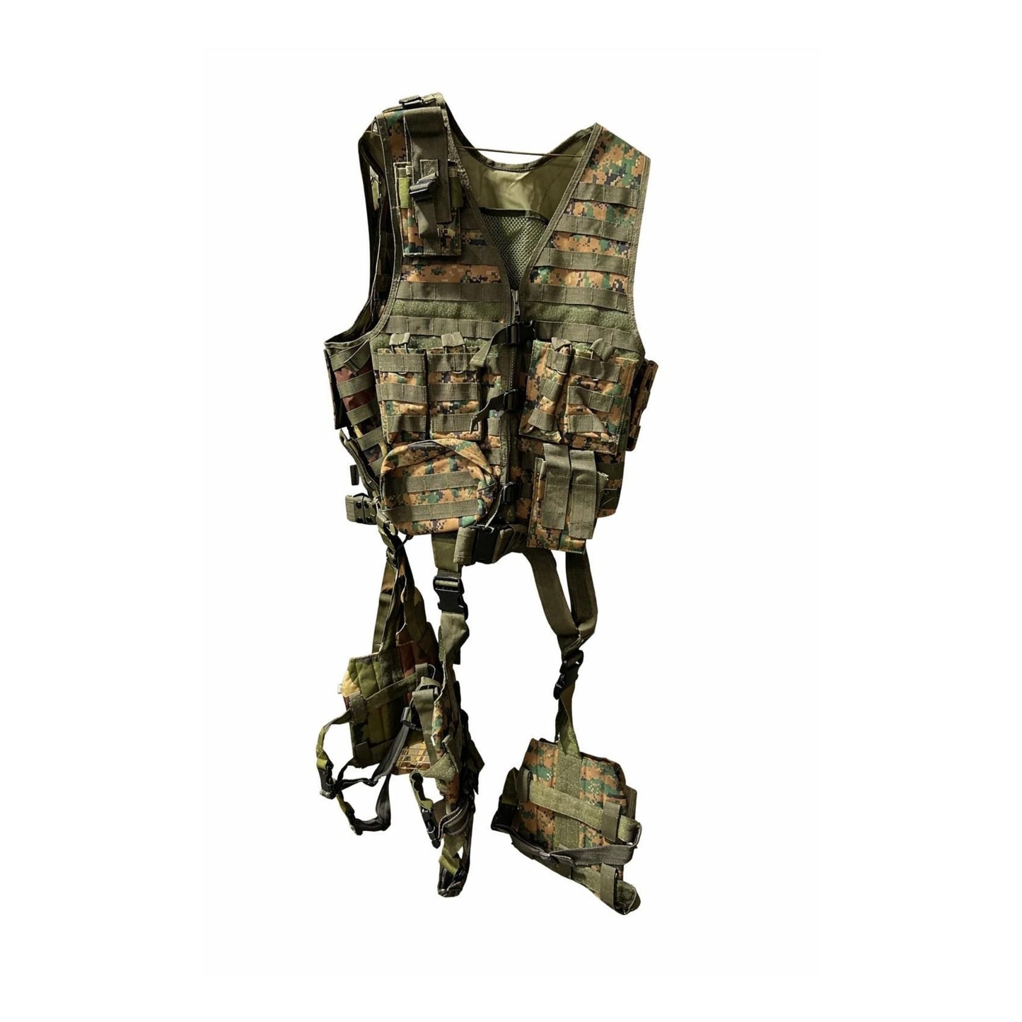 Tactical MOLLE System 10 Piece Ambidextrous Deluxe Modular Web Vest