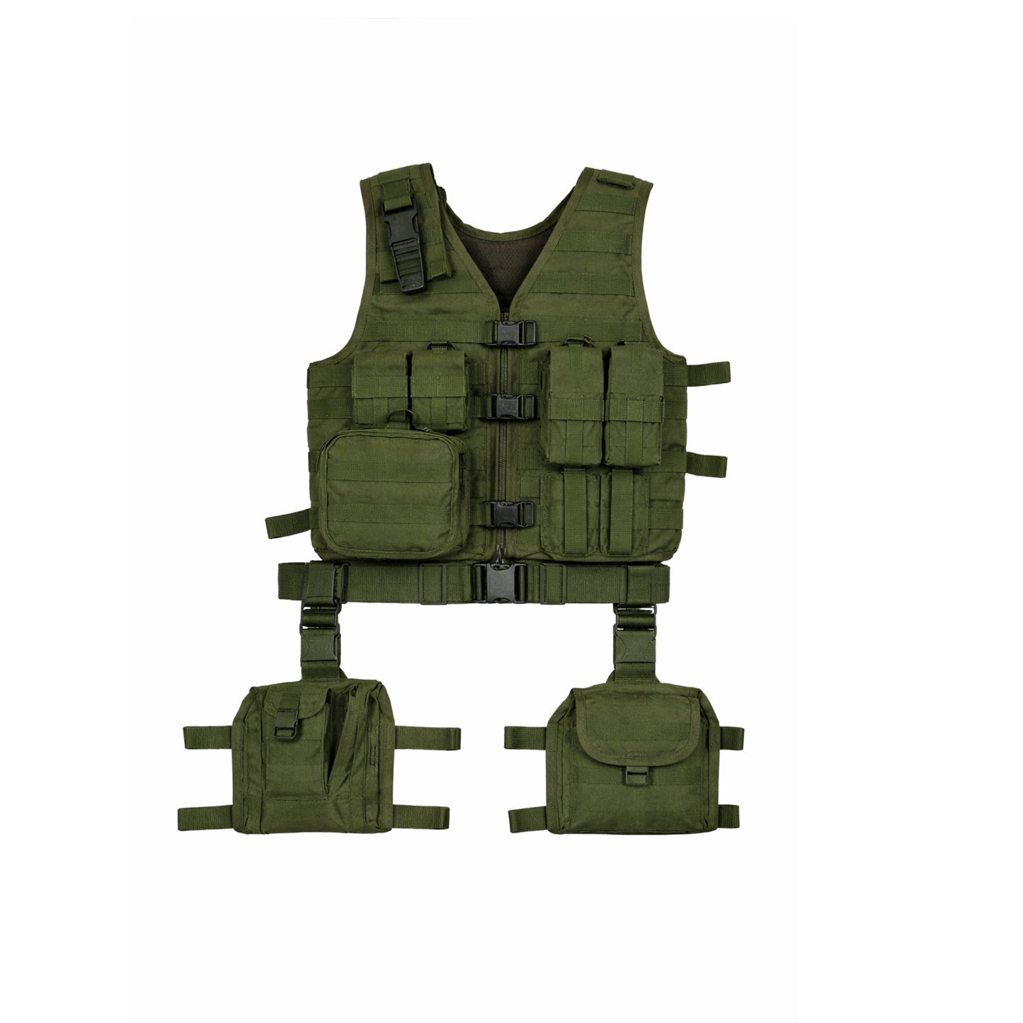Tactical MOLLE System 10 Piece Ambidextrous Deluxe Modular Web Vest