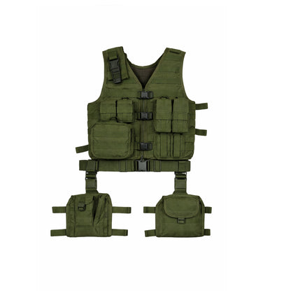 Tactical MOLLE System 10 Piece Ambidextrous Deluxe Modular Web Vest
