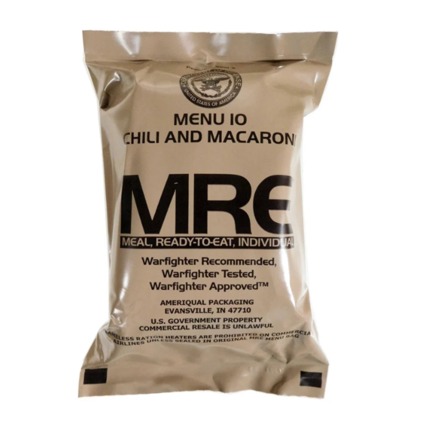 Military MRE Single Meal (Chili & Macaroni )