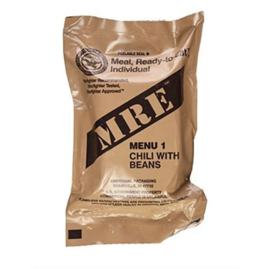 Military MRE Single Meal (Chili w/Beans)