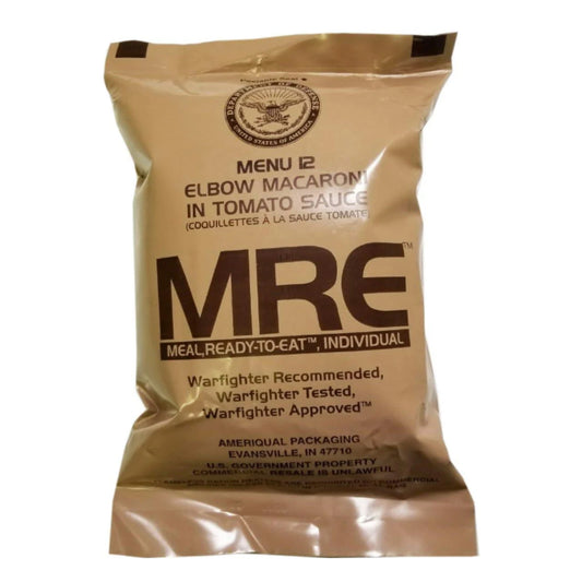 Military MRE Single Meal (Elbow Macaroni in Tomato Sauce)