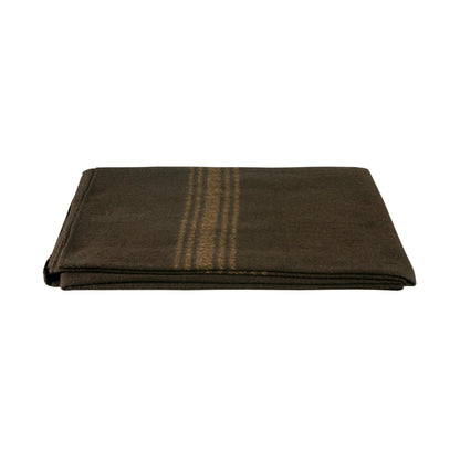 Wool Blanket- Camel Striped Brown
