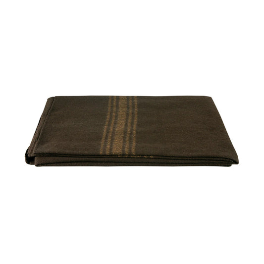 Wool Blanket- Camel Striped Brown