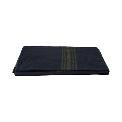 Wool Blanket- Yellow Striped Navy