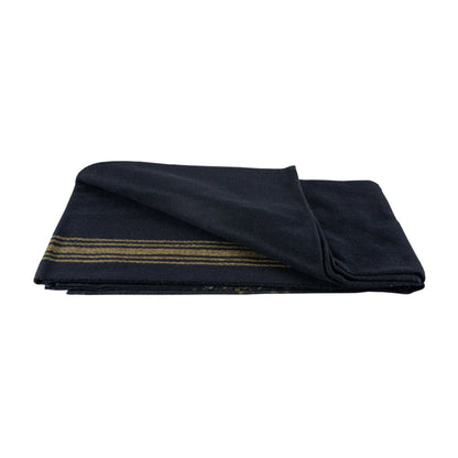 Wool Blanket- Yellow Striped Navy