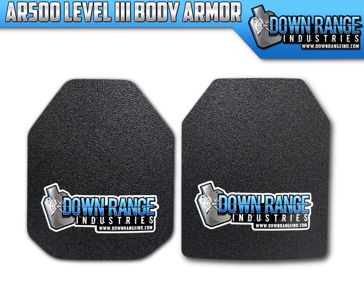 Down Range Body Armor AR500 Level-3 Plate Set
