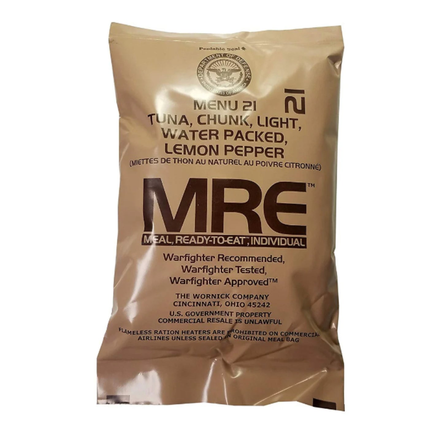 Military MRE Single Meal (Lemon Pepper Tuna )