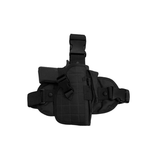Low Profile Tactical Drop Leg Holster With Magazine Pouch – Right Handed Tactical Thigh Holster
