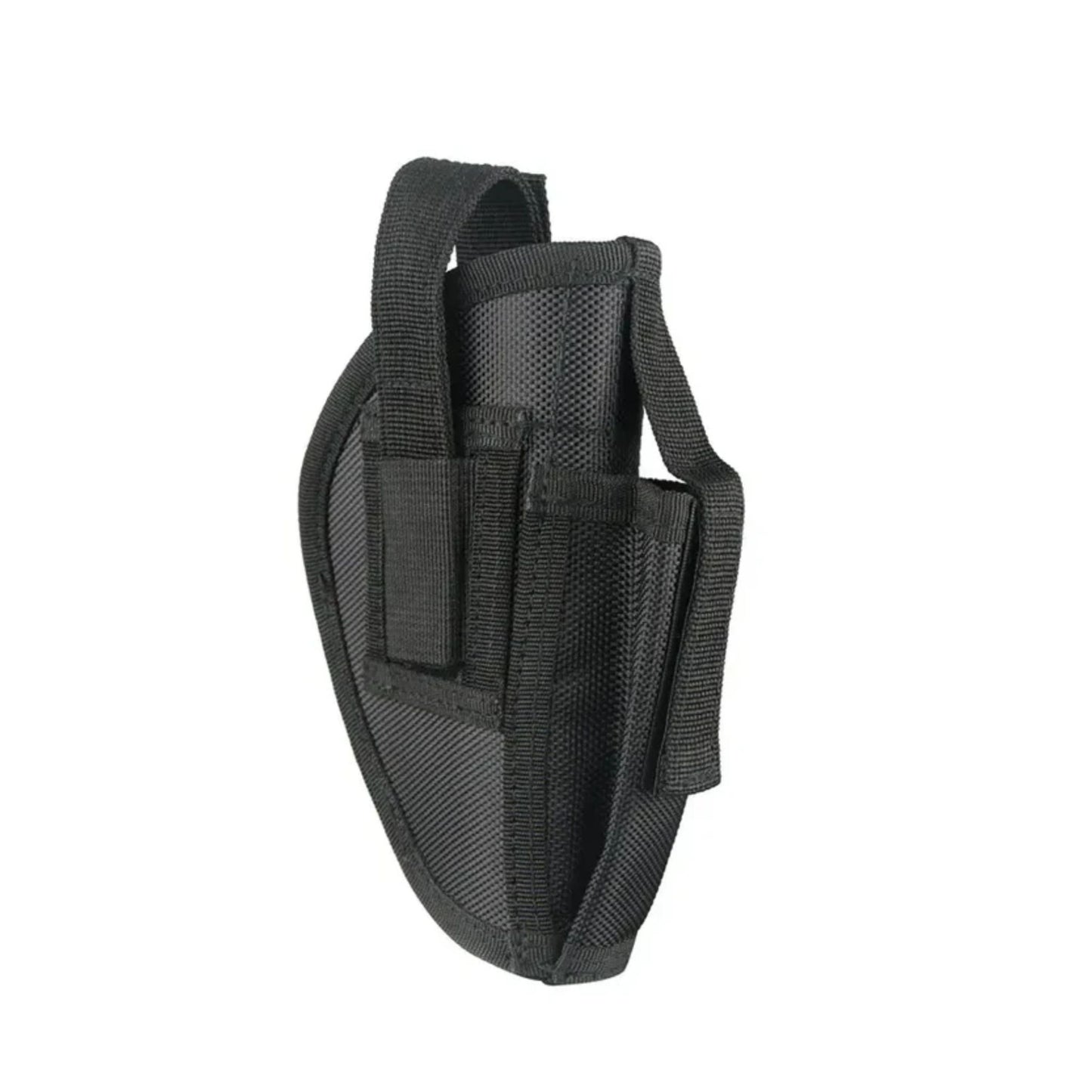 Low Profile Tactical Pistol Holster w/ Spare Mag Pocket & Belt Clip – Black