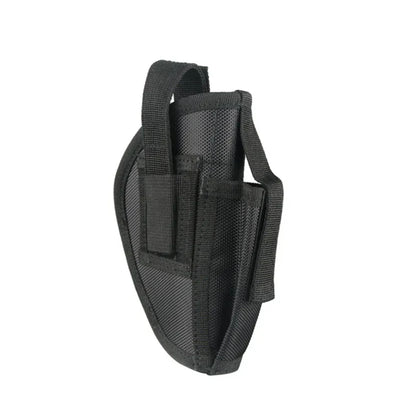 Low Profile Tactical Pistol Holster w/ Spare Mag Pocket & Belt Clip – Black