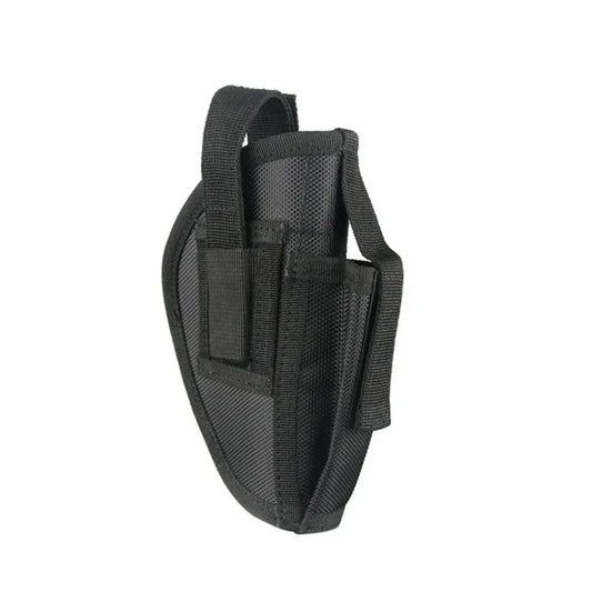 Low Profile Tactical Pistol Holster w/ Spare Mag Pocket & Belt Clip – Black