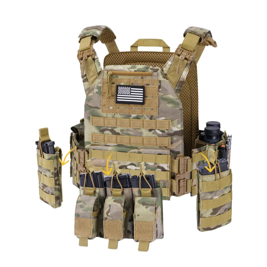 QRX Plate Carrier – Quick Release Tactical Vest | Durable 900D Nylon | Adjustable Fit | MOLLE Compatible