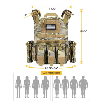 QRX Plate Carrier – Quick Release Tactical Vest | Durable 900D Nylon | Adjustable Fit | MOLLE Compatible