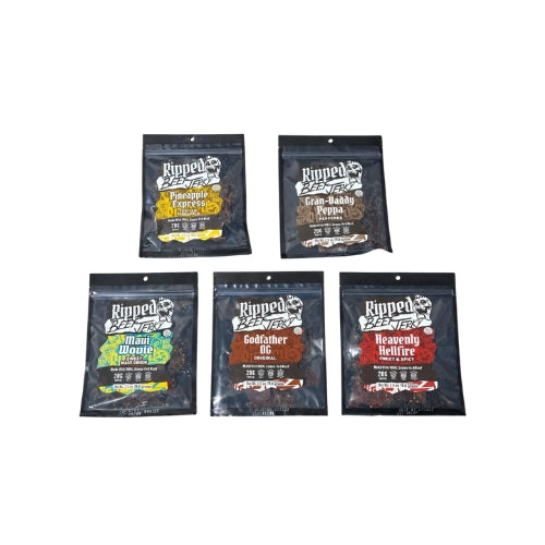Ripped Jerky Variety 5-Pack – Bold Flavors, High-Protein Snack