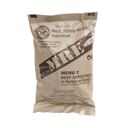 Military MRE Single Meal (Shredded Beef Barbecue)