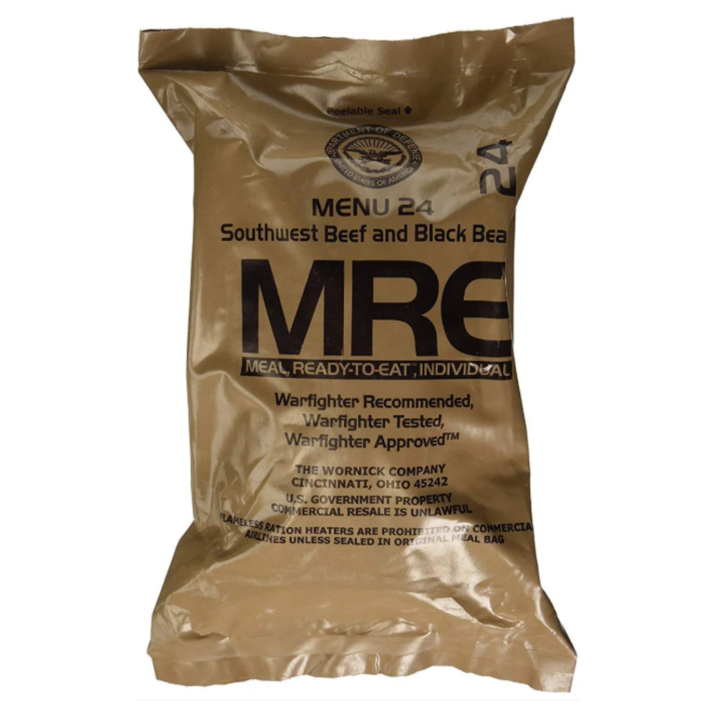 Military MRE Single Meal (Southwest Beef & Black Beans )