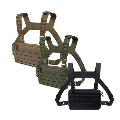 Tactical Laser Cut Admin Chest Rig with Quick-Disconnect Buckles – Lightweight MOLLE Chest Rig
