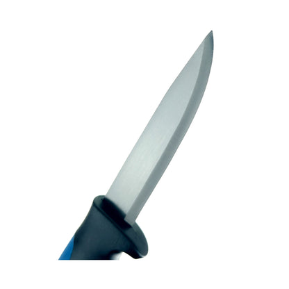 8" Bait Knife with Hard Sheath – 4CR14 Stainless Steel Fishing Fillet & Bait Knife Blue/Black Grip Handle