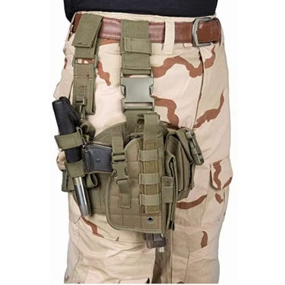 Tactical Drop-Leg Thigh Holster with Magazine Pouch