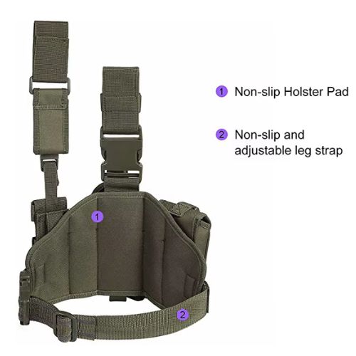 Tactical Drop-Leg Thigh Holster with Magazine Pouch