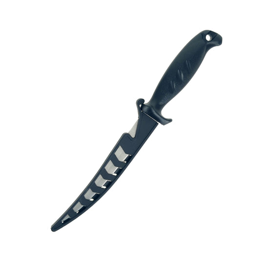 11" Black Fillet Knife with Hard Sheath – 6.25" Stainless Steel Blade