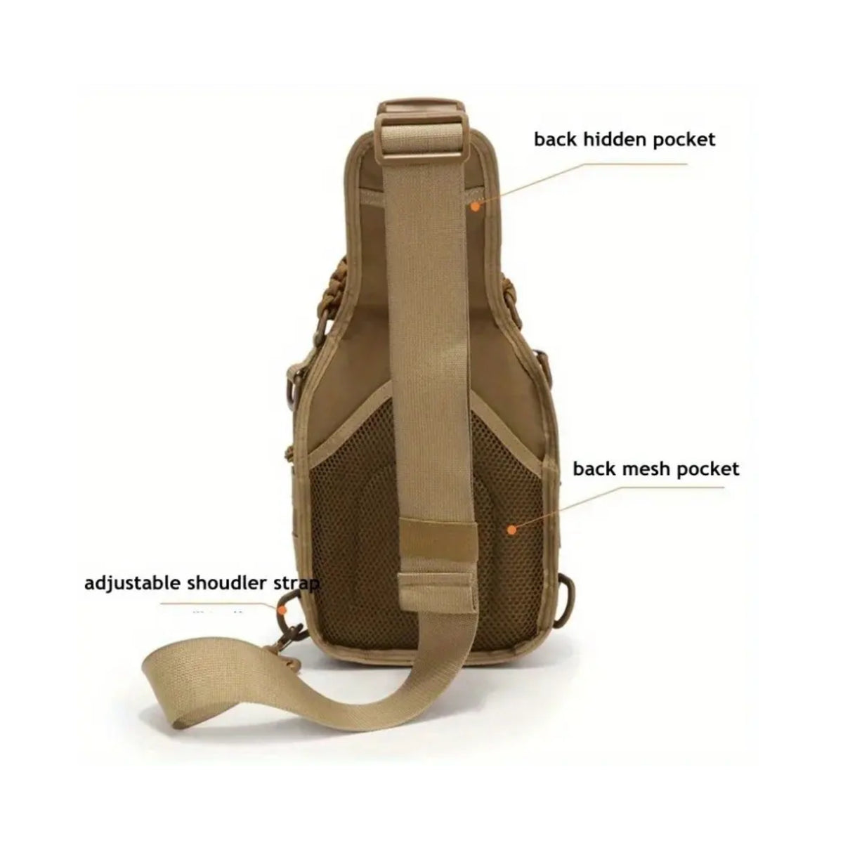 Laser Cut CCW Tactical Sling Bag with Paracord Handle- 1000D