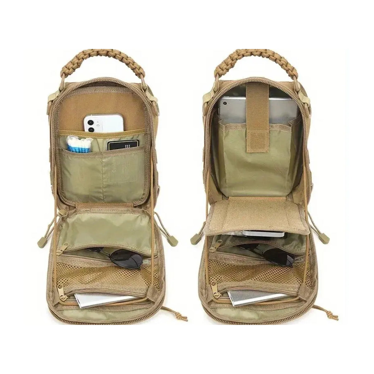Laser Cut CCW Tactical Sling Bag with Paracord Handle- 1000D