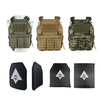 LaserLine Tactical Vest Plate Carrier Bundle – Choose Level IIIA Soft Armor or Level IV Ceramic Plates