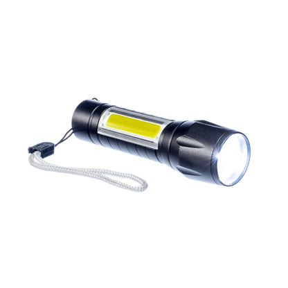 500 Lumen Rechargeable LED Flashlight with Adjustable Beam, Side Light, Strobe & Lanyard