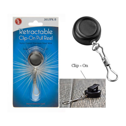 1" Retractable Pull Reel – Durable Clip-On Badge & Key Holder