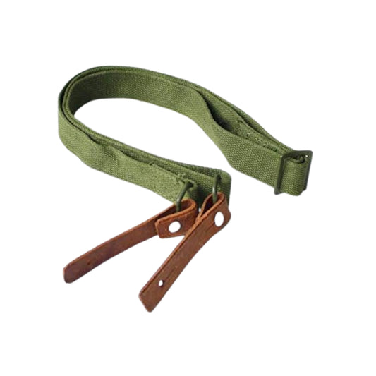 Type 56 Web Sling Shoulder SKS Bandolier Strap | Vintage Military Chest Sling with Leather & Nylon Construction
