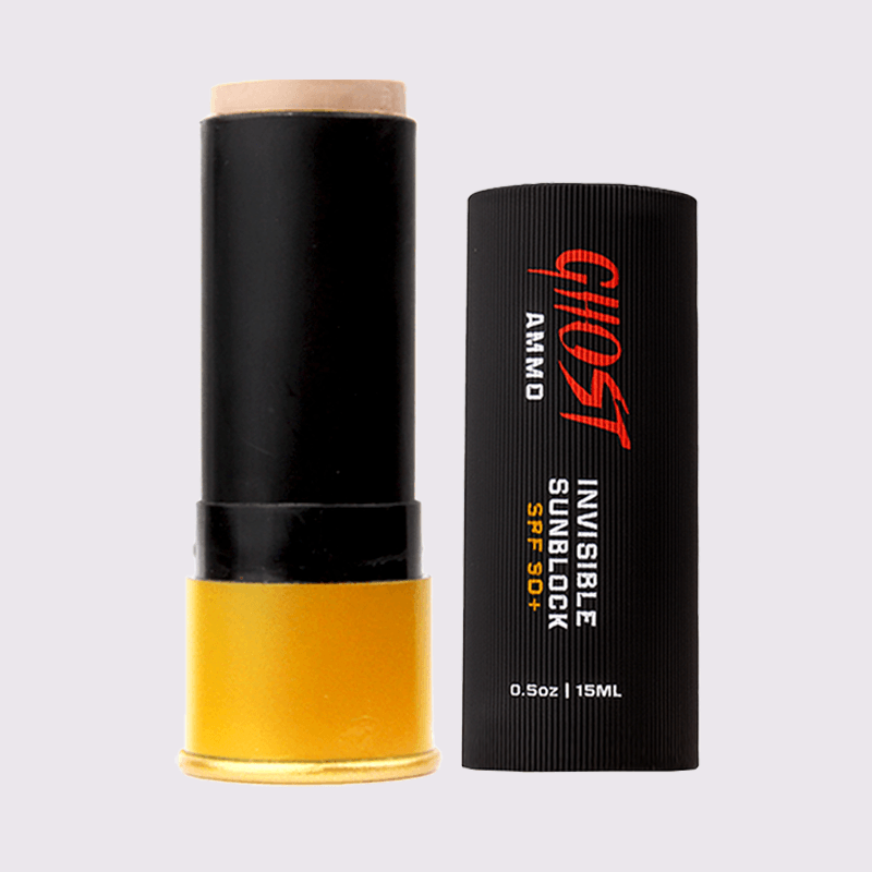 Ghost Ammo Invisible Sunblock Stick SPF 30+ | Clear, Water-Resistant Mineral Sunscreen